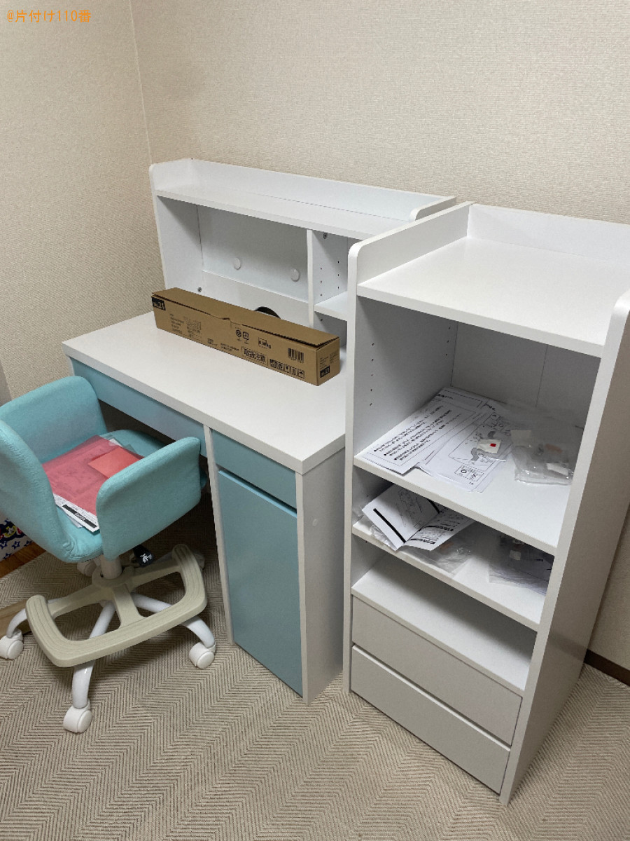 学習机と棚の組み立て作業ご依頼　お客様の声