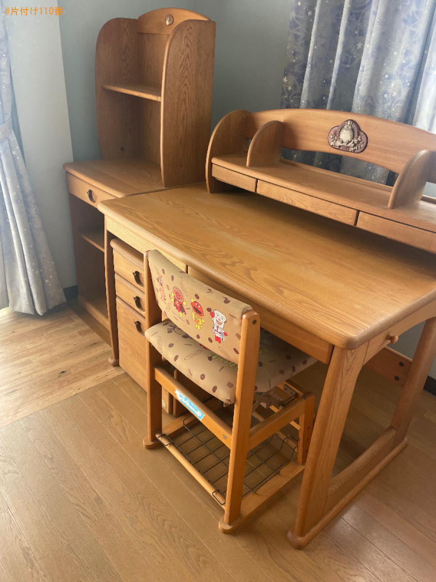 【西尾市吉良町】マットレス付きセミダブルベッド、学習机等の回収