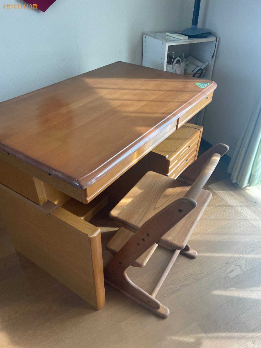 【西尾市吉良町】マットレス付きセミダブルベッド、学習机等の回収